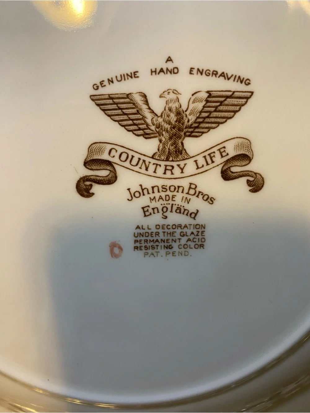 Johnson Brothers‎ Brown and Cream Winter Farmhouse Dinner Plate 6 piece set